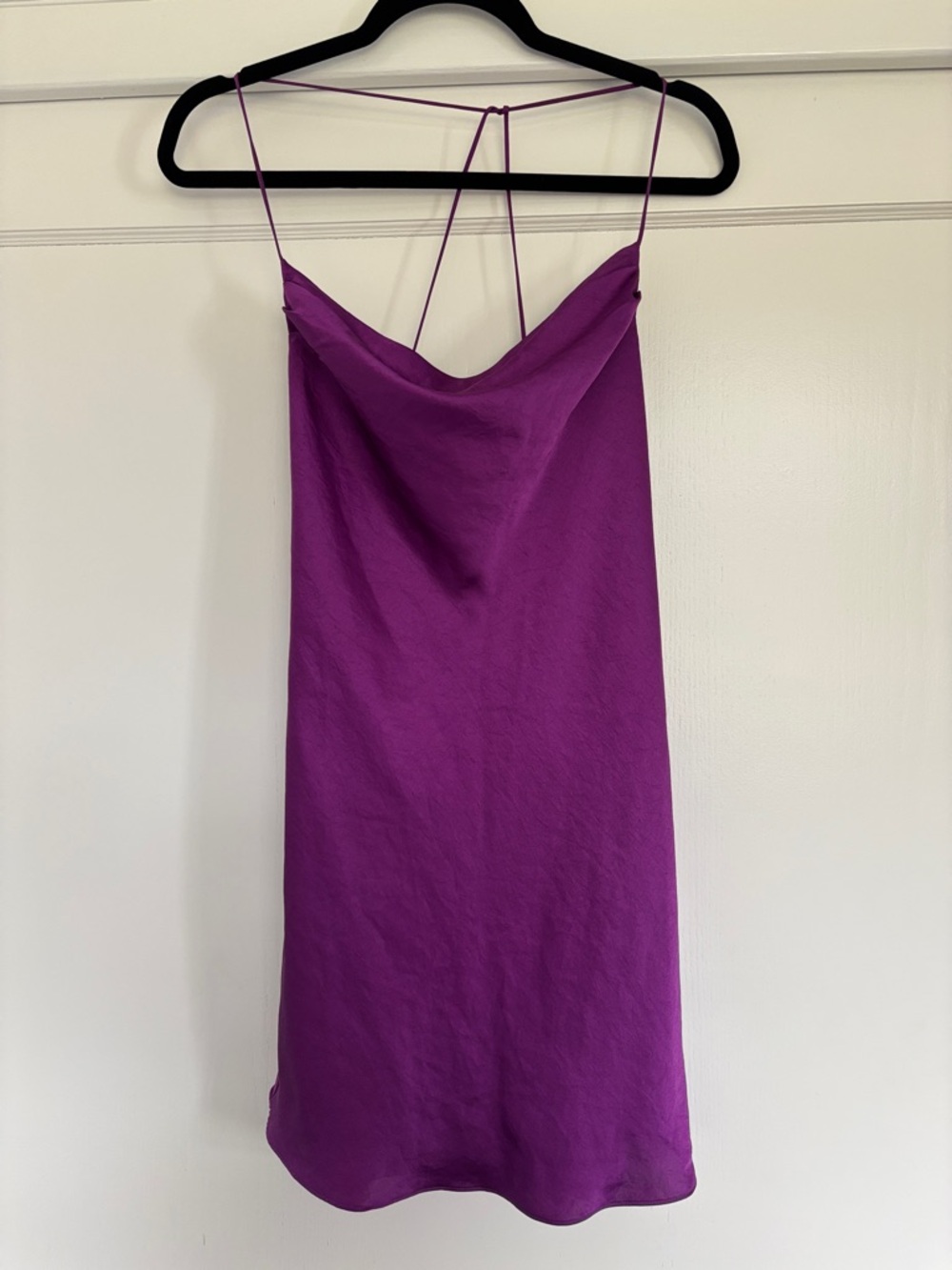 Purple Slip Dress with Cowl Neck Aritzia
